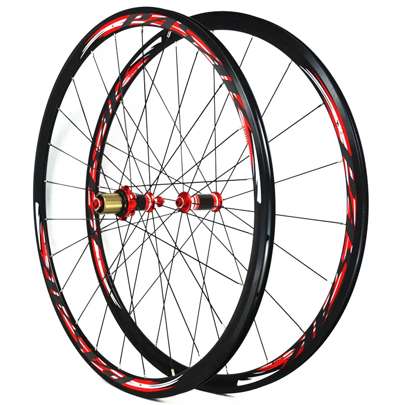 Road Bike 700C Bicycle Carbon Fiber V/C Brake Wheels Straight Pull 30MM Rim Wheelset 1680g
