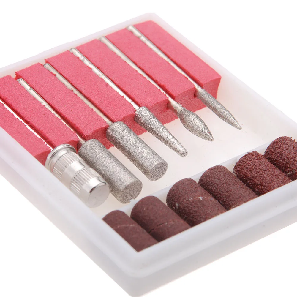 Nail Tools 1set Professional 6pcs Nail Drill Kit Bits file For Electric