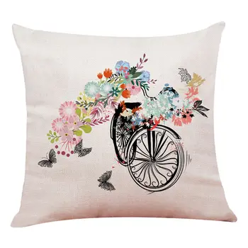 

Comic style flower country style cushion cover Decor Chair seat sofa car pillowcase Decorative Home house shop kids friend gift