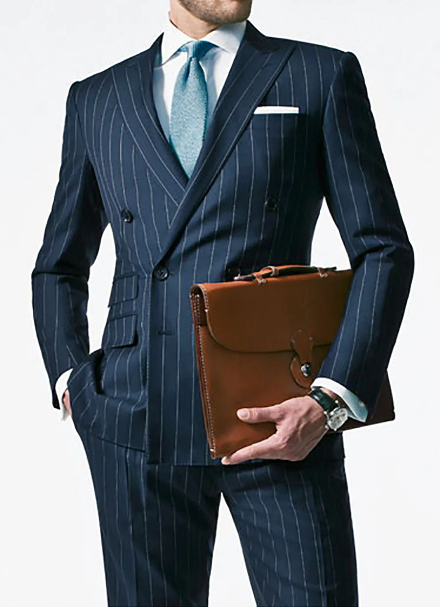Chalk-Stripe-Men-Suit-Custom-Made-Navy-Blue-Mens-Striped-Suit-Tailored-Double-Breasted-Men-Suits