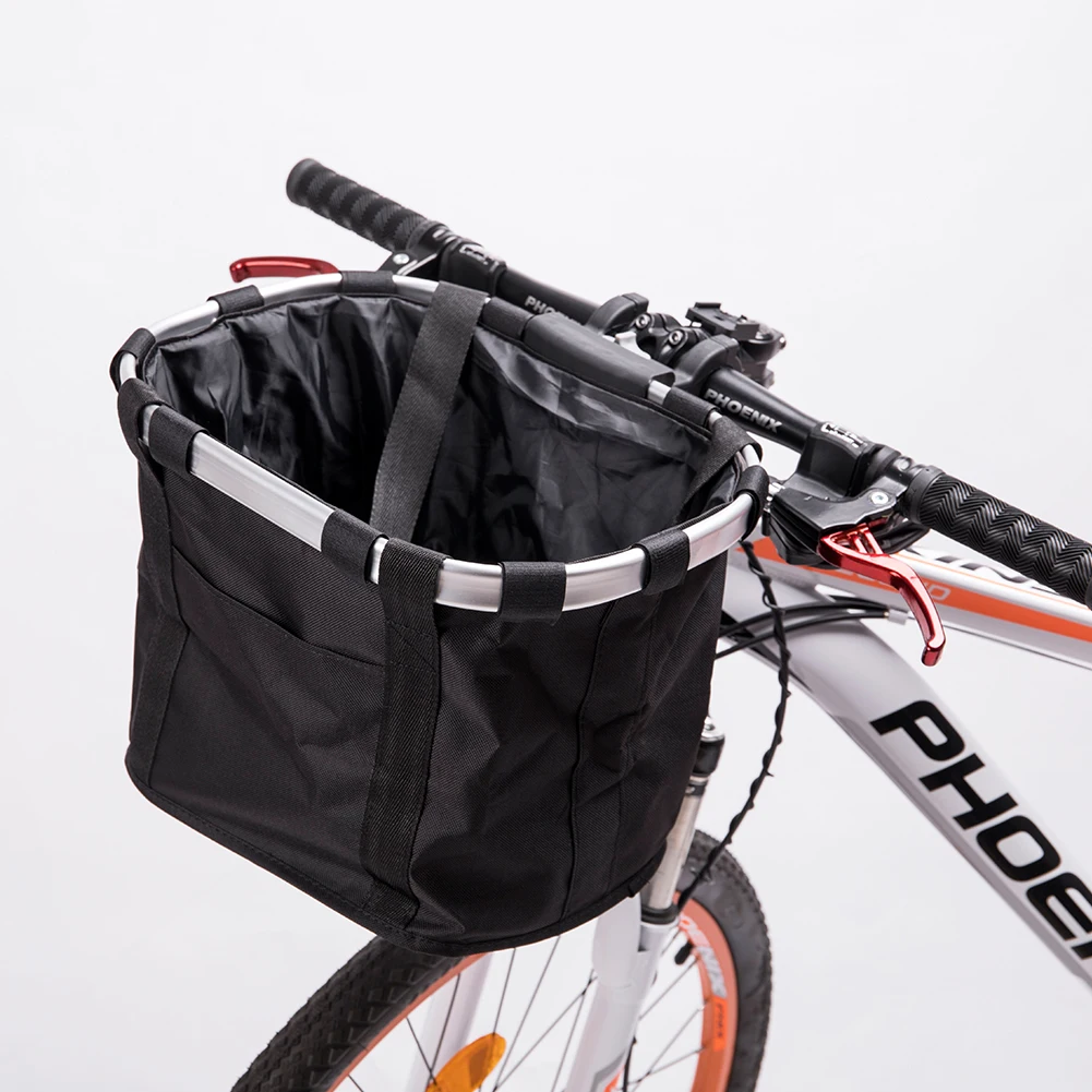 

Bicycle Basket High-grade MTB Bike Basket Aluminum Frame Folding Quick Release Separation Design Multiple Colors Shopping Pocket