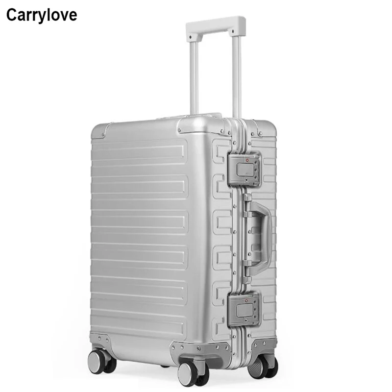 CARRYLOVE 2" 26" дюймов Алюминиевая багажная сумка деловой жесткий Дорожный чемодан-тележка чемодан на колесах