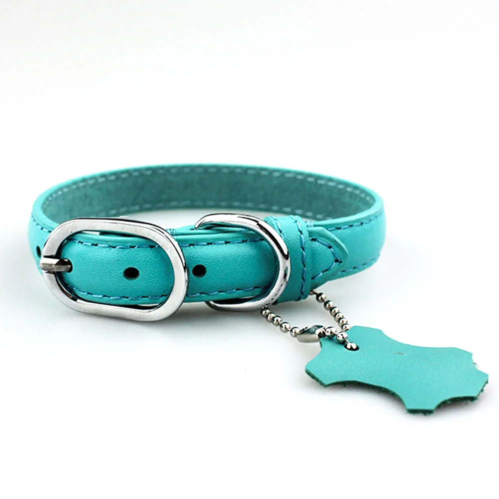 Pet Dog Collars Solid Leather Collars For Small Large Dogs Durable Quick Release Basic Collars Dogs Puppy Pet Products (6)