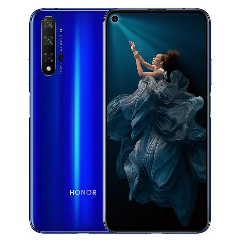 8G 256G Blue Honor 20 6,2" полноэкранный Android 9 Поддержка NFC 5 камер 2340*1080 Восьмиядерный 3750 мАч супер зарядка боковая разблокировка отпечатков пальцев - Цвет: 8G 256G Blue