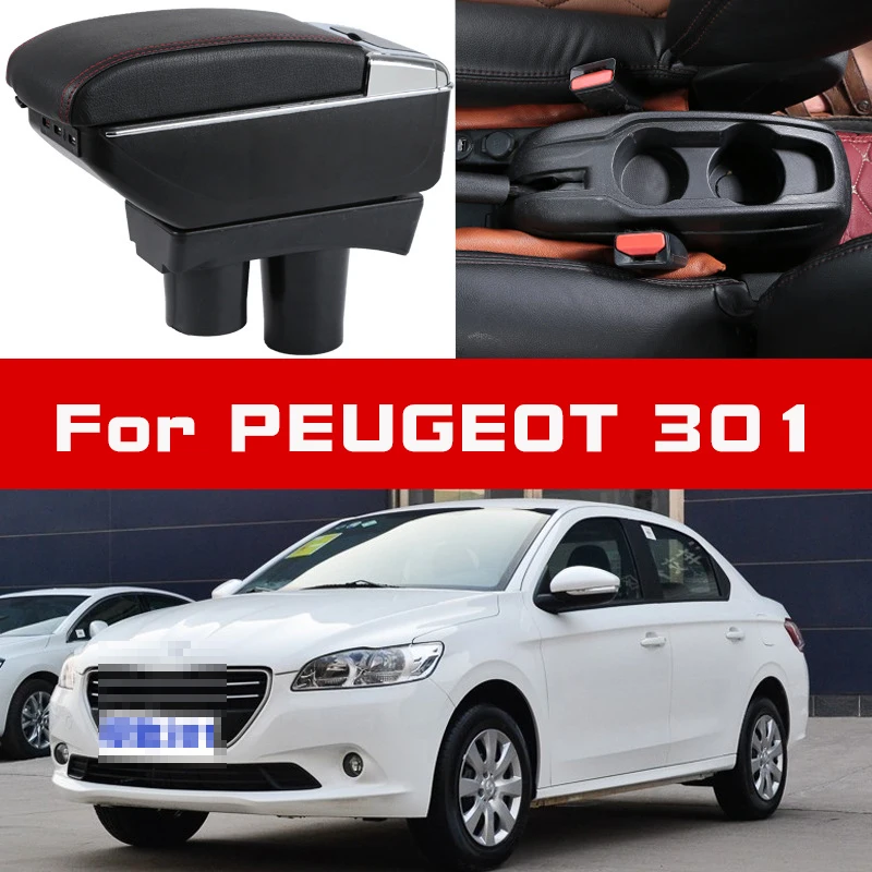 

Leather Car Armrest For PEUGEOT 301 Centre Console Storage Box