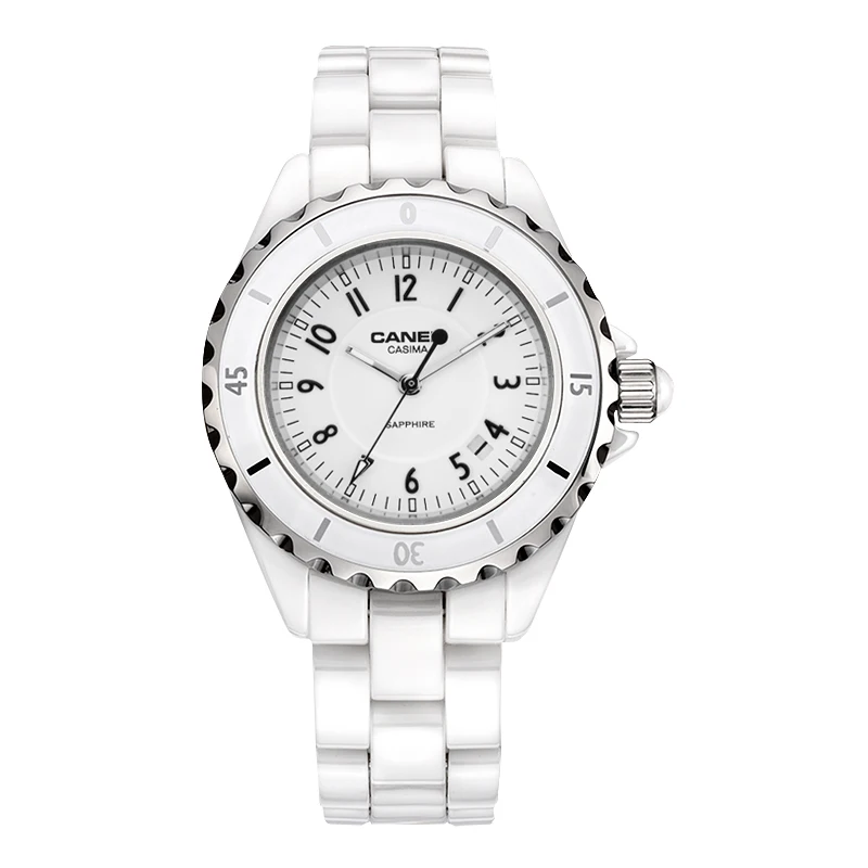 Роскошные Брендовые женские часы модные повседневные Элегантные керамические белые кварцевые наручные часы женские водонепроницаемые 100 м CASIMA#6702 - Цвет: CA 6702 CW8