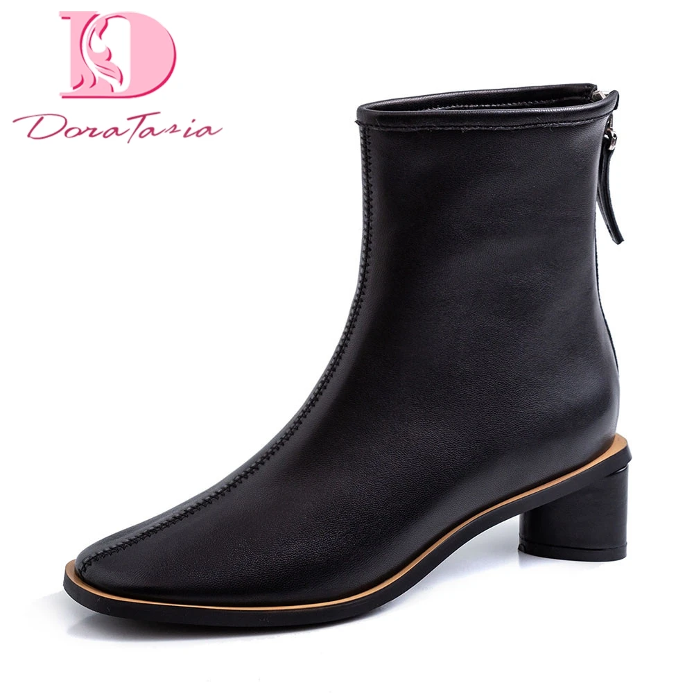 

Top Quality Brand Large Size 33-41 Snakeskin Genuine Leather Ladies med Heels Women Shoes Woman Party Autumn Winter Ankle Boots