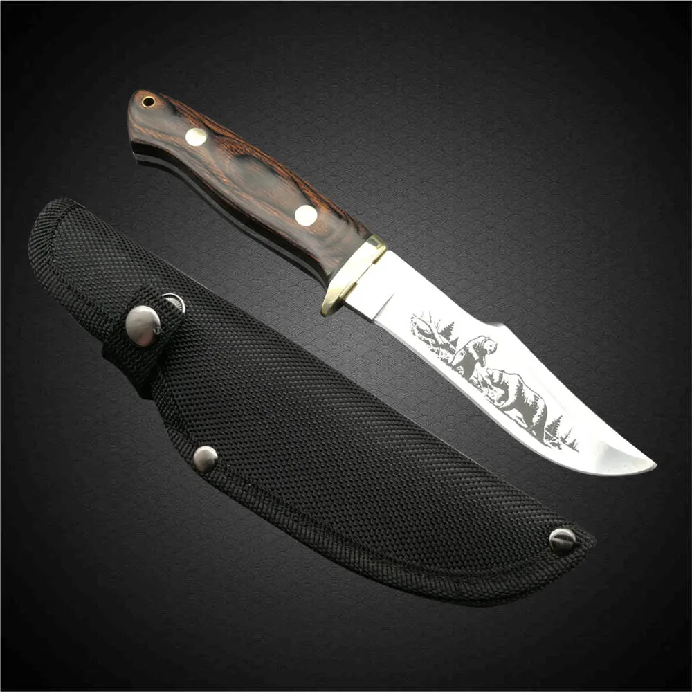 

DuoClang New Fixed Blade Knife 440C Steel Camping Survival Knives With Sheath Hot Collection Gift