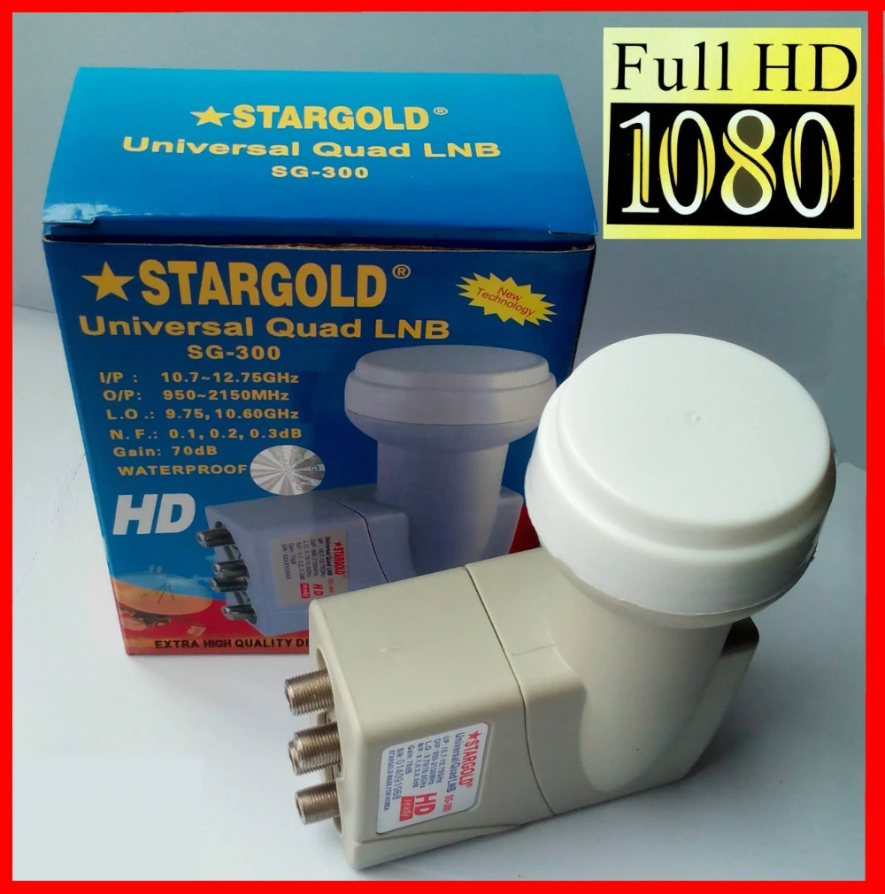 Stargold Sg 300hd Free Shipping Best Signal Full Hd Universal Ku Band Quad Lnb Waterproof High Gain Low Noise Satellite Lnb Lnb Antenna Lnb Universallnb Directv Aliexpress