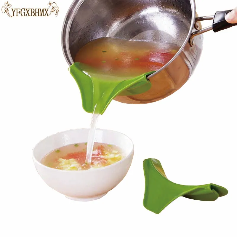 

YFGXBHMX Spill-proof Kitchen Cookware Edge Deflector Creative And Practical Gadgets Kitchen Supplies Silicone Funnel