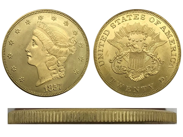 Us 15 40 Off1857 United States 20 Dollars Liberty Head Double Eagle Gold Coin Brass Collectibles Copy Coin In Non Currency Coins From Home