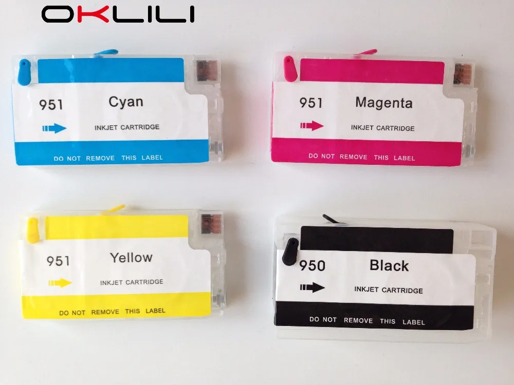 

for HP 950 951 950XL 951XL Pro 8100 8600 8610 8620 8630 8680 8615 8625 8640 8660 Refillable ink Cartridge + chip show ink level
