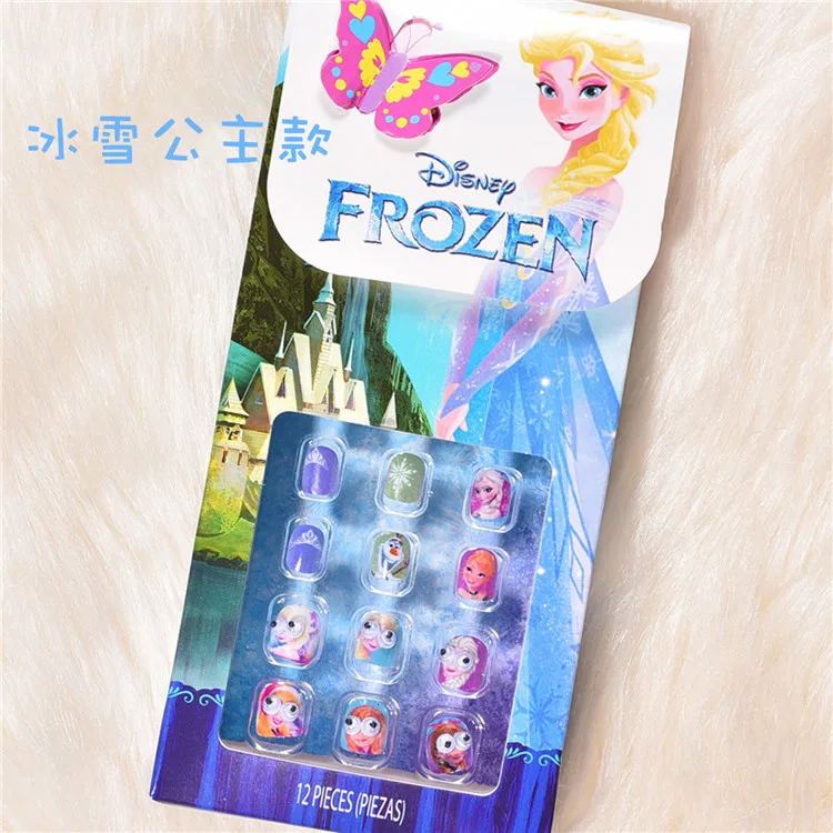 Дисней детский Макияж игрушка Замороженная Принцесса Софи девушка наклейки для ногтей мультфильм поддельные ногти