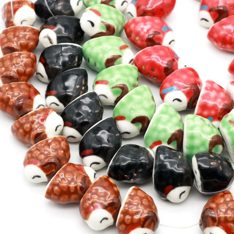 

Wholesale Fashion Animal Porcelain Ceramic Beads Handmade 10pcs/lot 21*14mm Cute Sheep Straight Hole Spacer Beads Jewelry DIY