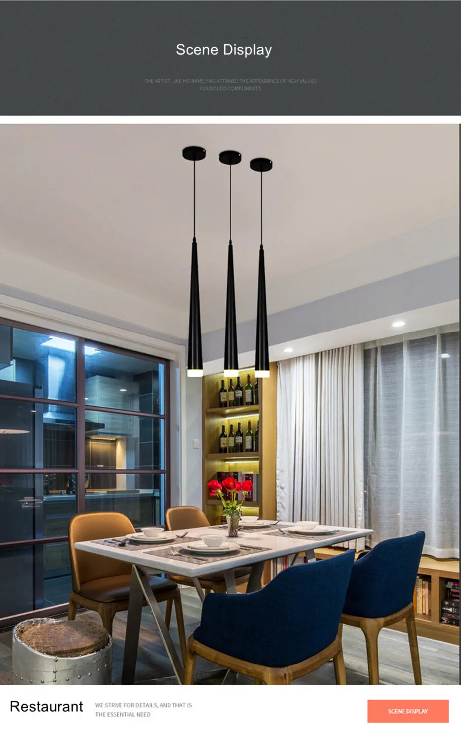 Novidade Luzes Led Luminária Pode Ser Escurecido Cozinha Ilha Loja Balcão de Bar Decoração da Sala de Jantar Pingente Luzes do Tubo do Cilindro 14 barra decoração cilindro tubo pingente luzes