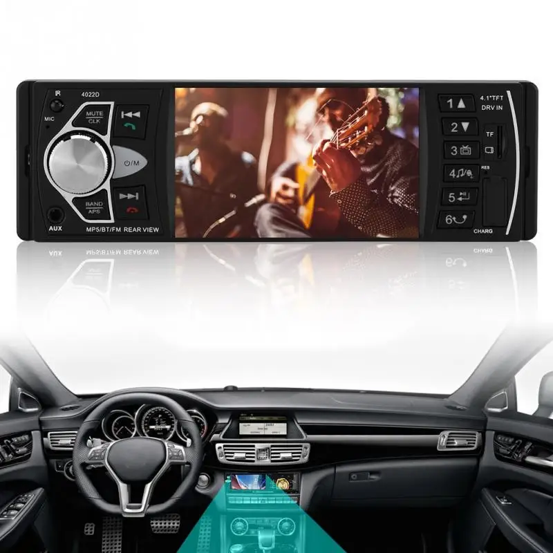 

1 Din 4022D FM Radio Car Auto Audio Stereo Bluetooth Car Radios Autoradio Steering Wheel Control Support Rear View Camera Radios