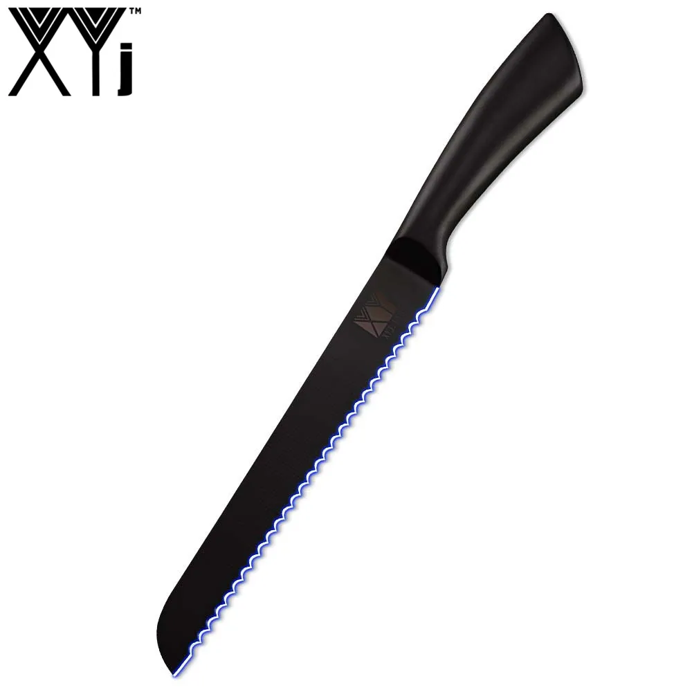 Нож xyj инструменты столовые приборы точилка для кухонных ножей держатель Блок ножницы из нержавеющей стали нож японский нож кухонные принадлежности - Цвет: C.8 inch Bread Knife