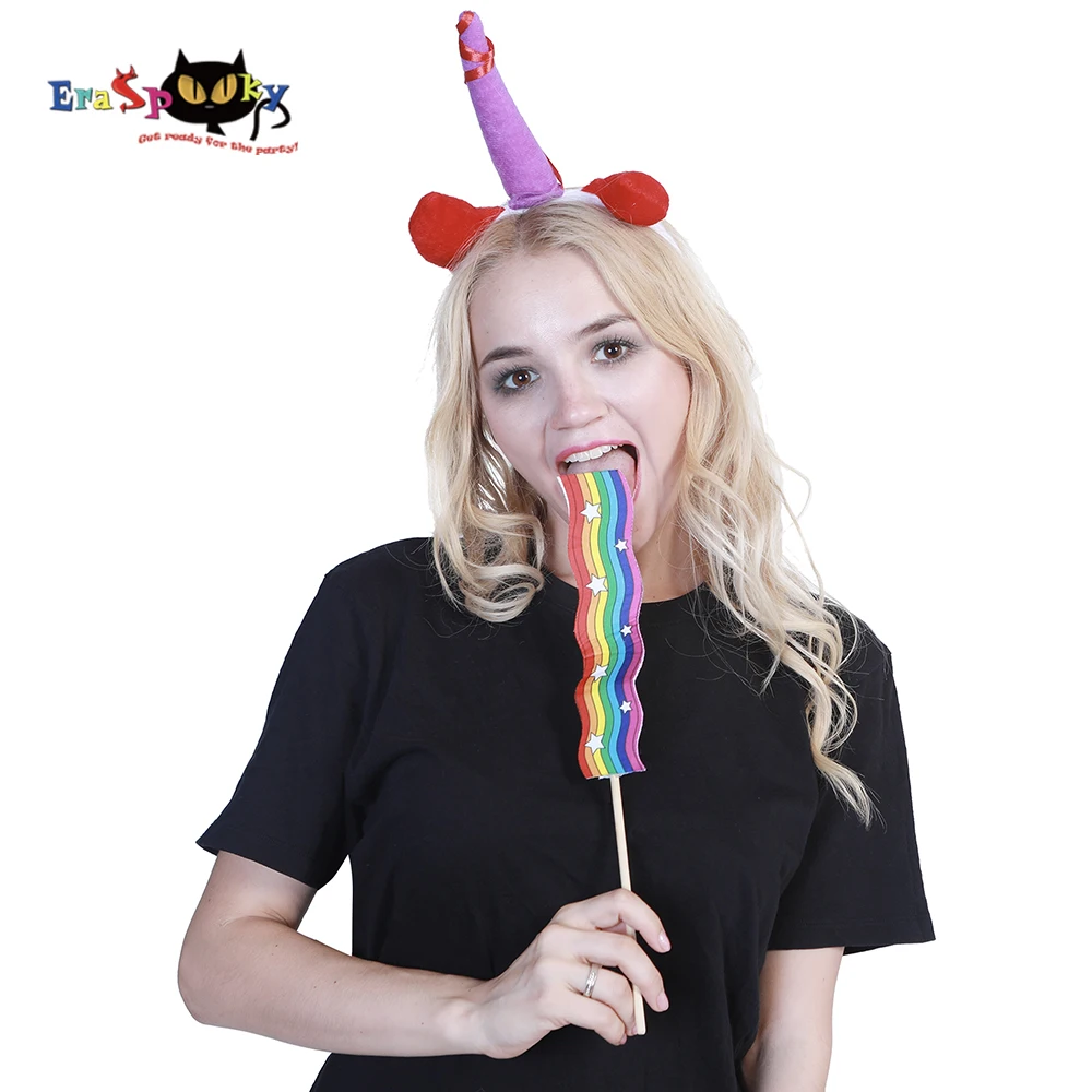 Аксессуары для костюма Eraspooky Единорог Вечеринка головная повязка и Радужный
