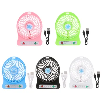 

Portable LED Light Mini Fan Air Cooler Rechargeable USB 3 Adjustable Wind Fans Desk for Compute Household Products Decoration