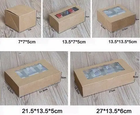 Kraft paper Cookie cake Packaging Box with plastic pvc window for Candy Biscuit Chocolate Paper Carton cardboard gift box | Дом и сад