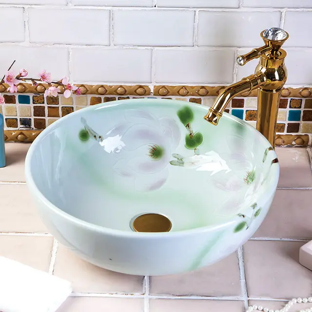 china vintage style ceramic art basin sink counter top bathroom sink ceramic hand wash basin cabinet - Wash Basin Sink china vintage style ceramic art basin sink counter top bathroom sink ceramic hand wash basin cabinet - Wash Basin Sink
