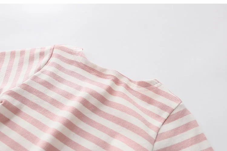 2018 Spring Autumn 2-11 12 Year Teenager Children Sweet Striped O-Neck Baby Long Flare Trumpet Sleeve Kids Girls Basic T-Shirts (17)