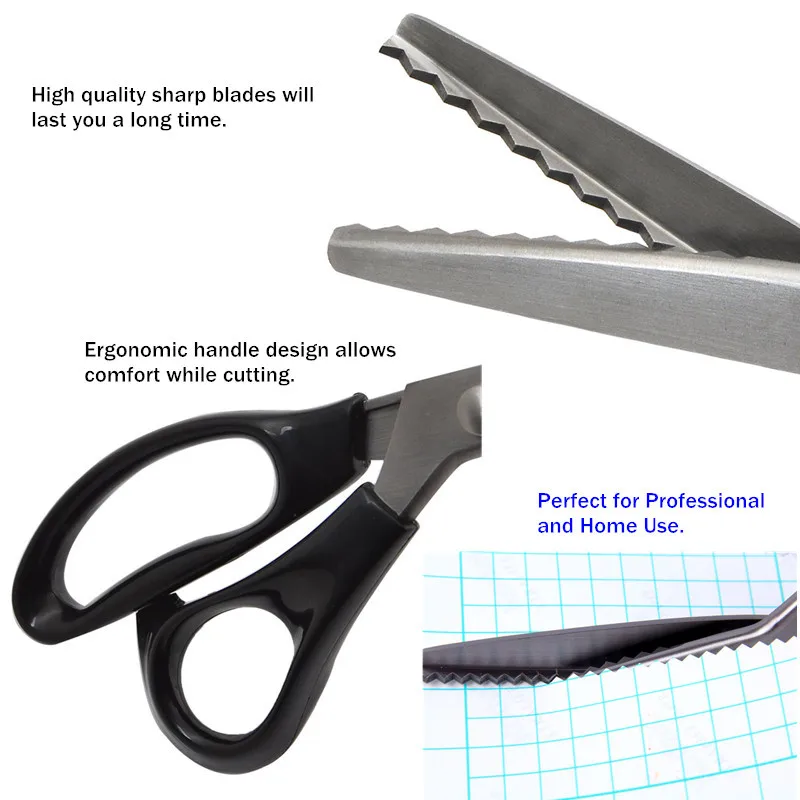 Высокое качество пинкинг ножницы швейная ткань Кожа ремесло обивка портной для Zig-Zag инструмент 3 мм