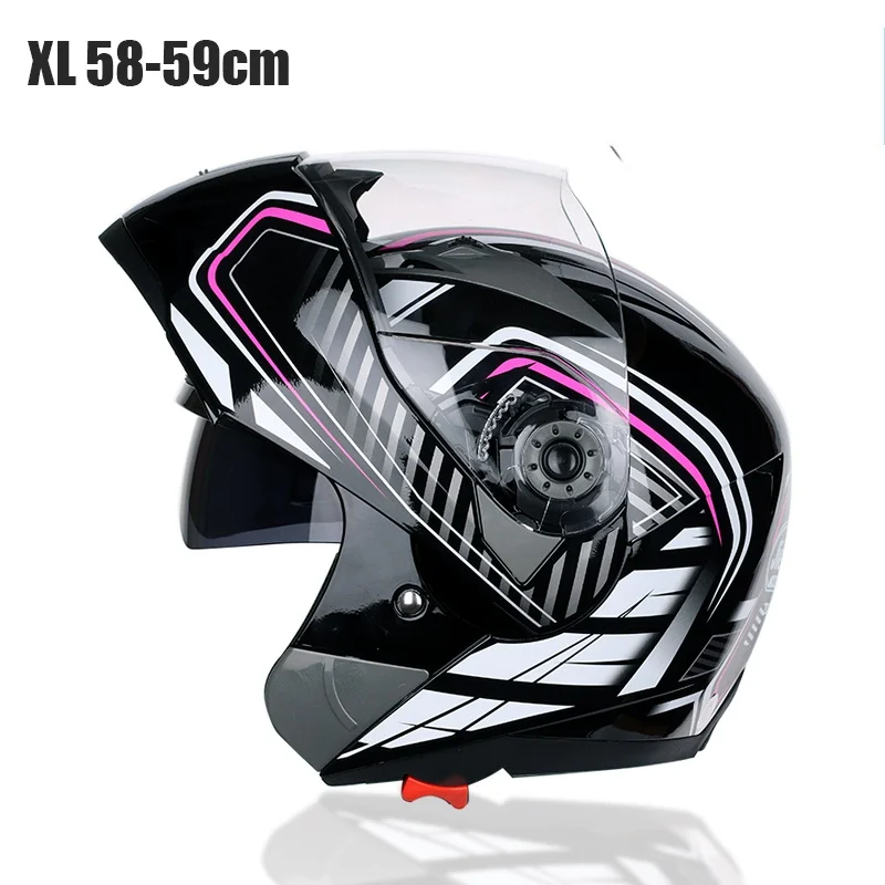 

Hot Flip Up Modular Full Face Motorcycle Helmet Dual Visor Motocross Size