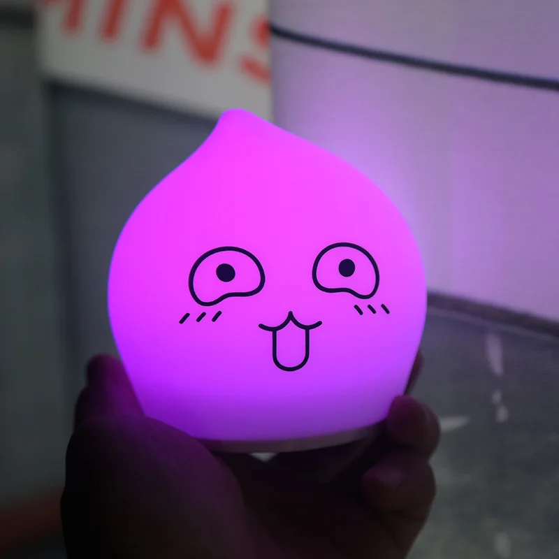 

7 Colors Changing Peach Led Pat Light Rechargeable Silicone Touch Sensor Nursery Lights Baby Kids Nursery Lamp Bedroom Decor