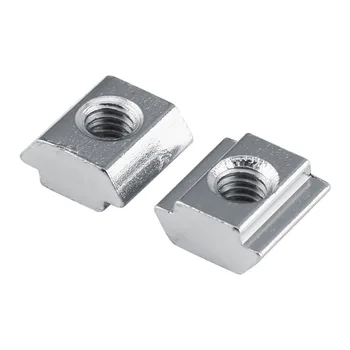

50Pcs/set T-slot Nut Nickel Coated Carbon Steel Sliding Nut M4/M5 Optional For 6mm Slot Aluminum Contour Accessories Wholesale
