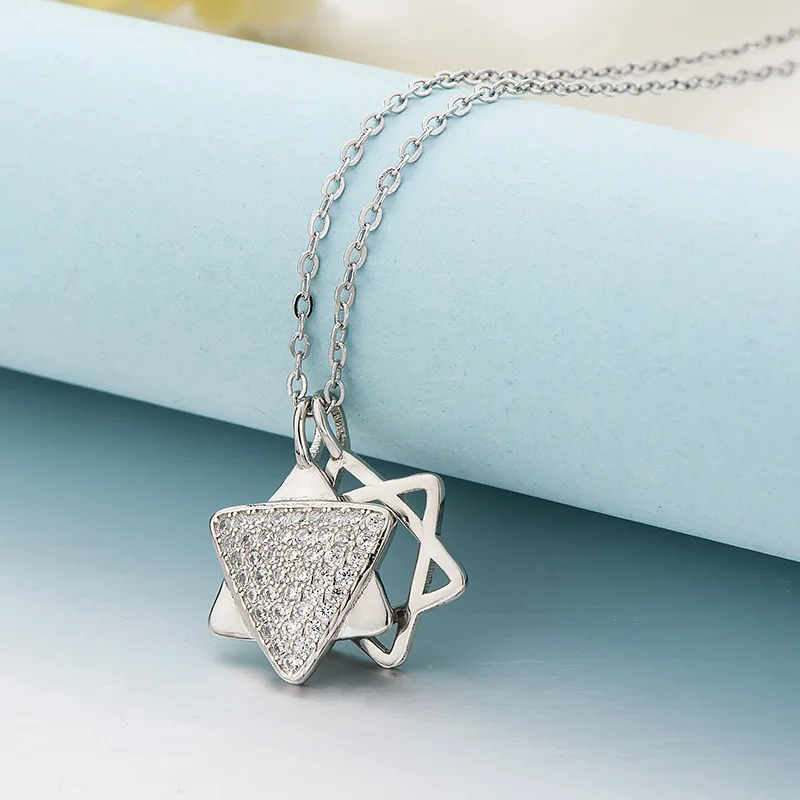 HeeZen New Style Double Hexagram Necklaces & Pendants Star Charm Women