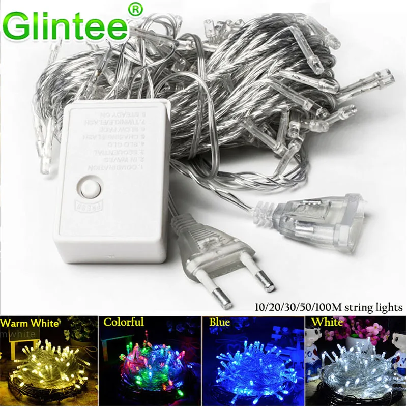 LED Fairy String Lights 10m 30m 50m 100m 220V Wedding Christmas Tree Decoration Waterproof Garlands Lighting Indoor Outdoor Lamp