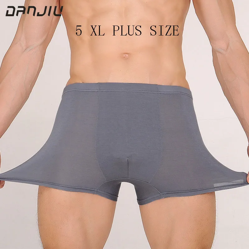 

DANJIU Mens Boxer Shorts Cueca Breathable Calzoncillos Hombre Sexy Underwear Men Solid 4XL 5XL Plus Size Underpants Large Size