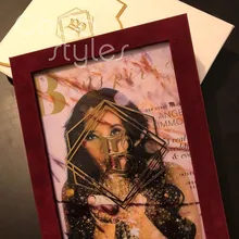 Cocostyles изготовленный на заказ винтажный бархатный держатель акриловый пригласительный билет с Золотая фольга печать для королевский свадебные пригласительные бумажные открытки