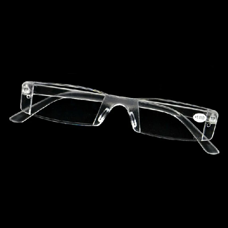 

Men Women Reading glasses Transparent Rimless Resin Presbyopia Reader Eyeglasses Plastic Frame 1.0 2.0 2.5 3.0 3.5 4.0 005