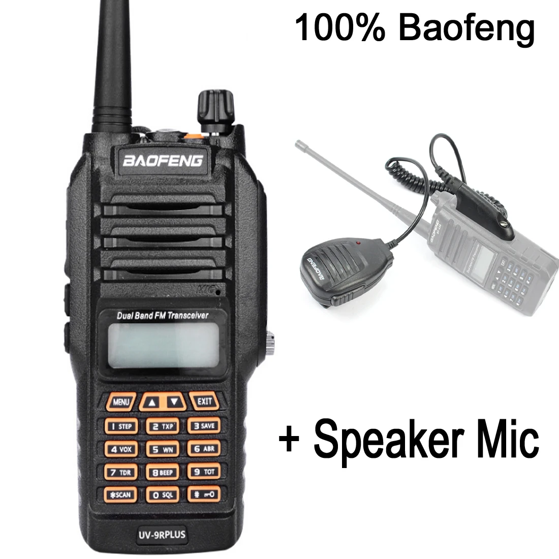 Baofeng UV-9R Plus водонепроницаемый Walkie Talkie 5 Вт Мощный двухсторонний радио Двухдиапазонный портативный 10 км большой диапазон UV9R CB портативное радио