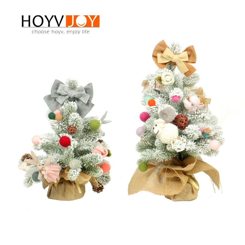 

Beautiful plush bow small Christmas tree Christmas Day party family reunion New Year decoration HOYVJOY