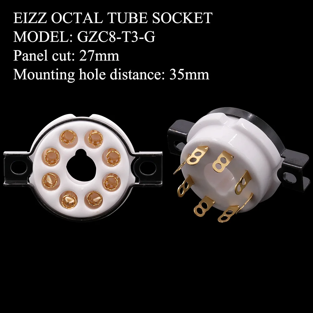 Ceramic octal socket PCB GOLD pins Zoccolo GZC8-Y-G octal GOLD in ceramica PCB 