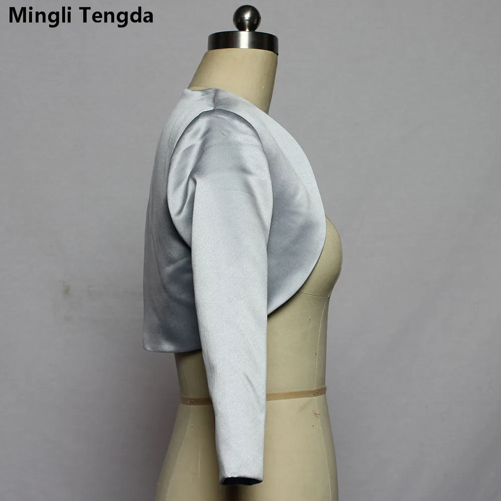 Mingli Tengda 3/4 рукав Свадебная накидка куртка Белый/Серый жакет свадебное пальто Обертывания женское платье Болеро Mariage Новинка