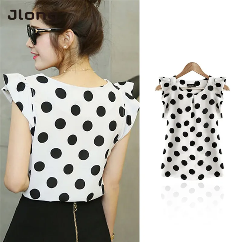 Fashion Women Printed Polka Dot Casual Chiffon Blouse Short Sleeve Shirt shirt Summer Tops Fashion Women Printed Polka Dot Casual Chiffon Blouse Short Sleeve Shirt shirt Summer Tops