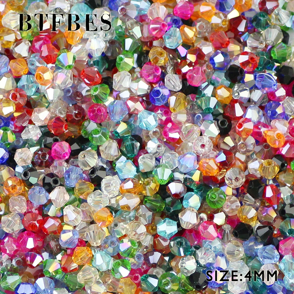 100 psc Gold Style Bicone Spacer Beads 4mm Jewellery Making