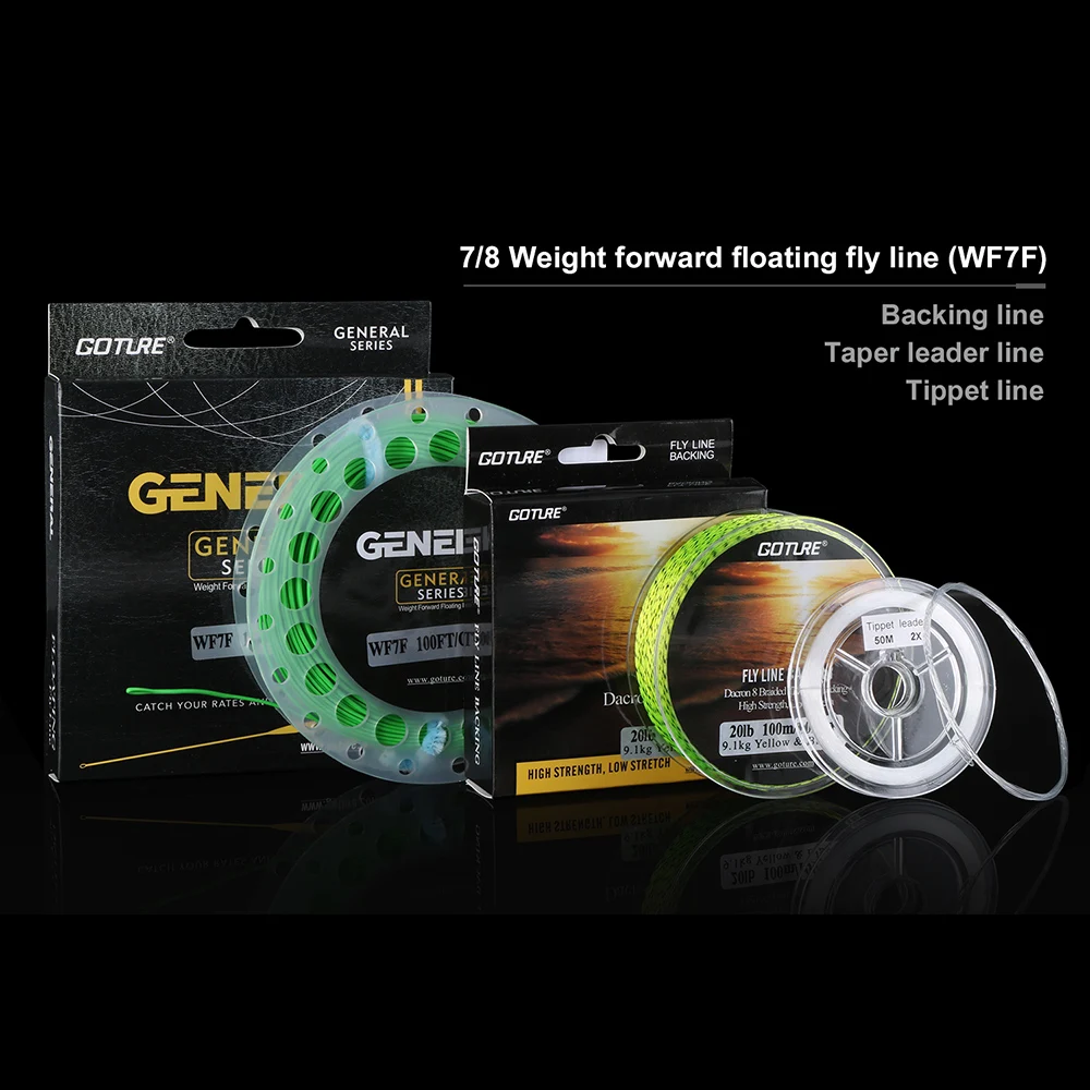 Goture 2 7 М удочка для рыбалки 5WT/7WT удочки с 5/6 7/8 CNC machined алюминиевая катушка мухи