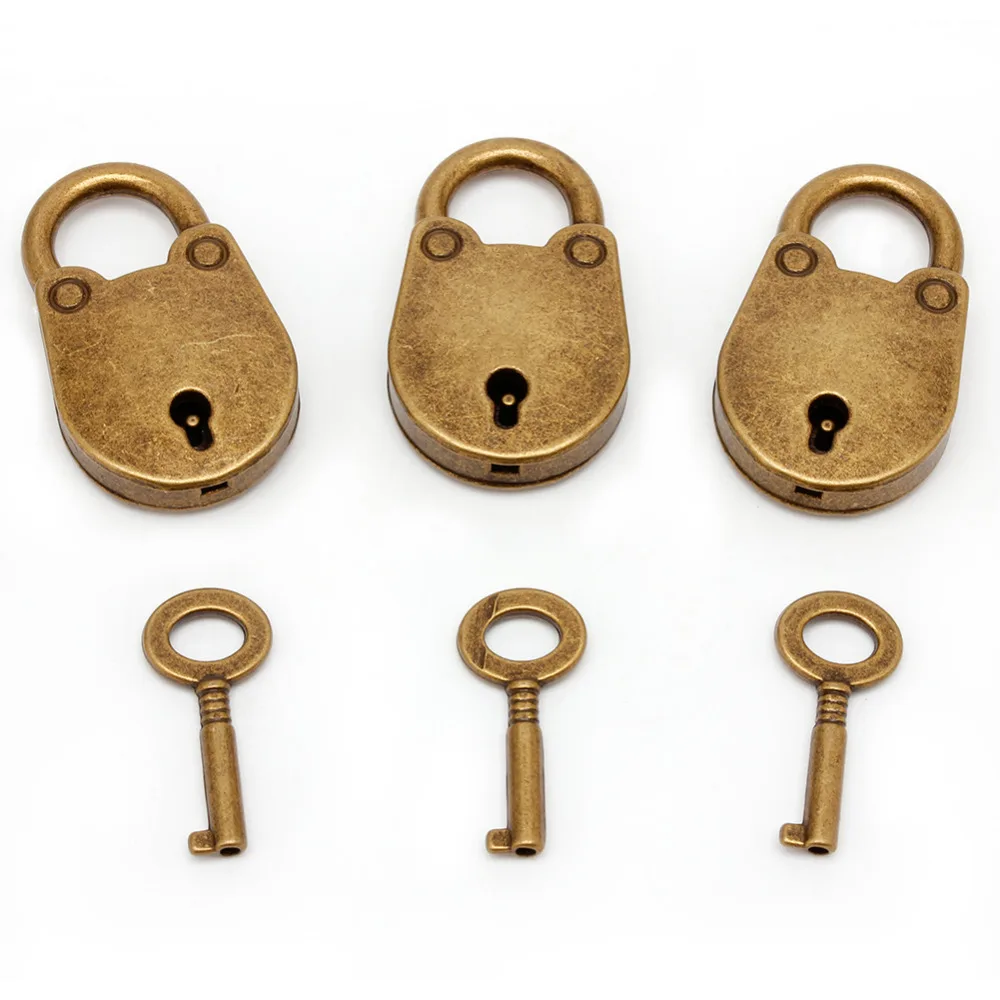 

Vintage Old Antique Style Mini Archaize Padlocks Key Lock With key (Lot Of 3)