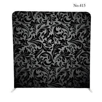 

No.415 Flowers on a black background pillow case backdrop with stand for event