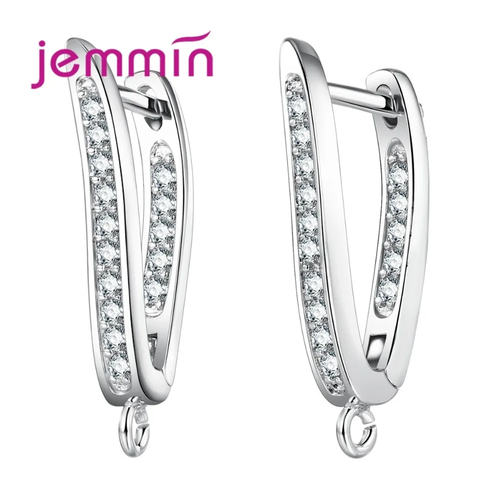 

Simple Geomentric Design DIY Making Jewelry Earrings Findings With Rhinestone 925 Sterling Silver Hooks Earwire Component