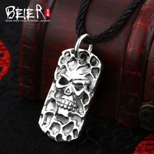 Mens Gothic Biker 925 silver sterling Pendant classic skull men pendant necklace Vintage Jewelry A0228