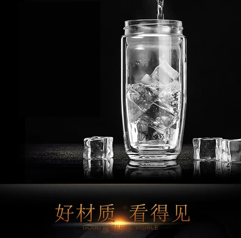 Современная и Высококачественная с двойной стеклянной бутылкой для воды Фокс с чайным впрыскивателем бутылка для воды с 350 мл для людей жизни