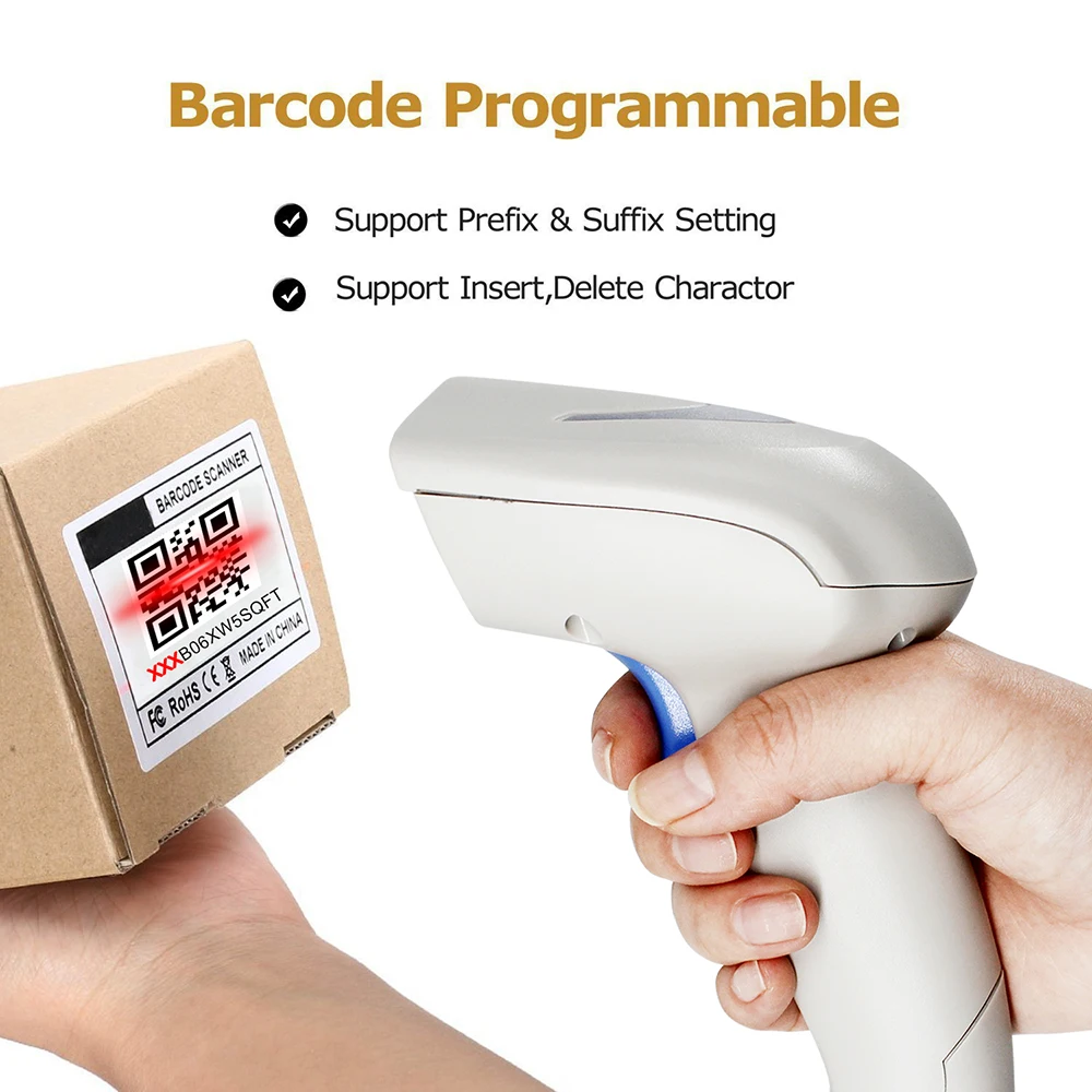 Symcode 1D/2D QR/بيانات مصفوفة/PDF 417 USB اللاسلكية ماسح الباركود ، 16 M مساحة التخزين ، يمكن تخزين 50000 + الباركود البيانات Symcode 1D/2D QR/بيانات مصفوفة/PDF 417 USB اللاسلكية ماسح الباركود ، 16 M مساحة التخزين ، يمكن تخزين 50000 + الباركود البيانات