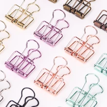 Clipe de papel de metal colorido kawaii, clipes para notas de papel, bilhete de mensagens, material escolar, coreano, papelaria, 10 peças