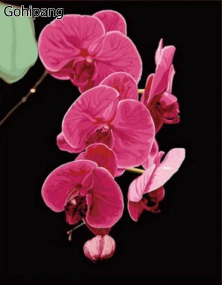 

Frameless Flower Oil Painting By Numbers On linen Coloring Home Wall Decor DIY Digital Painting 40x50cm Butterfly orchid